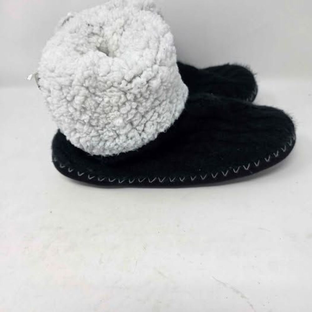 Pittsburgh Steelers Cable Knit Sherpa Slippers Womens XL 11-12 Black Bootie - Picture 4 of 10